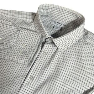 Mizzen + Main Shirt Men's L Blue Check Performance Button Down Stretch Classic